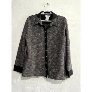 Soft Surroundings button down rhinestone sweater womens large‎ contemporary